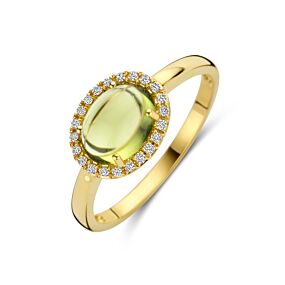 ring peridot en diamant 0.09ct h si