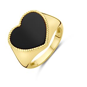 zegelring hart onyx